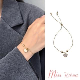 【MISS KOREA】韓國設計時尚愛心彩釉造型伸縮手鍊(愛心手鍊 彩釉手鍊 伸縮手鍊)