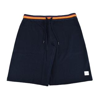 【Paul Smith】PAUL SMITH字母標籤LOGO純棉抽繩短褲(男款/深藍)
