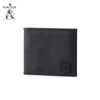 【PORTER INTERNATIONAL】點線式樣MOTIF真皮雙折短夾(黑)