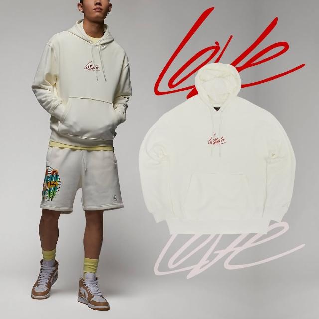 【NIKE 耐吉】連帽上衣 Jordan V Day Hoodie 男款 米白 喬丹 情人節 長袖 帽T(FD4801-133)