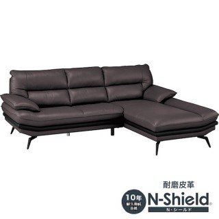【NITORI 宜得利家居】◎耐磨合成皮革L型沙發 LOZO KD LC N-SHIELD DBR(耐磨合成皮革 L型沙發)