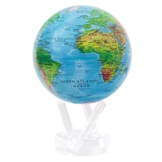 【MOVA】光能地球儀 - 地形洋流地圖Relief Map Blue 4.5英吋(居家擺設．精緻送禮．轉運．紀念日．生日)