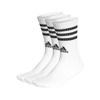 【adidas 愛迪達】男女運動中筒襪-三雙入-襪子 長襪 慢跑 訓練 愛迪達 白黑(HT3458)
