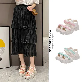 【Amoscova】漸層色厚底休閒涼鞋(1688)