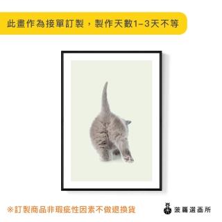 【菠蘿選畫所】喵寶寶 背面 - 30x40cm(可愛萌感貓咪掛畫/兒童房裝飾/寵物掛畫/家居擺設)