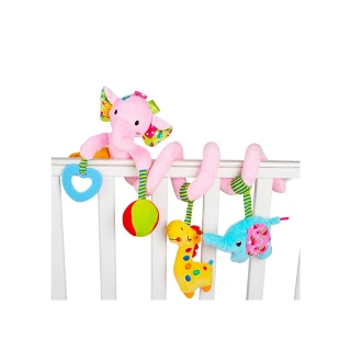 【Sozzy】嬰兒床繞安撫玩具-粉色大象(嬰兒床繞 嬰兒車繞 可愛動物 安撫搖鈴)