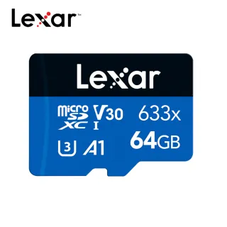 【Lexar 雷克沙】633x microSDXC UHS-I A1 U3 64G記憶卡
