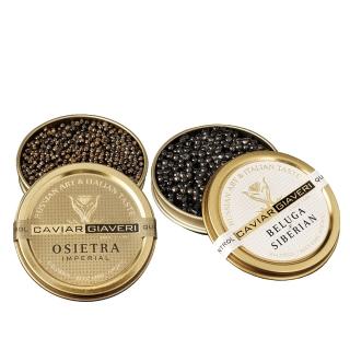 【CAVIAR GIAVERI 珈費里】貝魯迦魚子醬 15g+奧思迦魚子醬 15g(金蓋 白蓋 Osietra Beluga&Siberian)