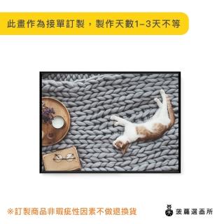 【菠蘿選畫所】跟喵慵懶 - 30x40cm(可愛萌感貓咪掛畫/兒童房裝飾/寵物掛畫/家居擺設)