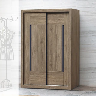 【顛覆設計】摩爾鋼刷灰橡木色7x7尺推門衣櫥
