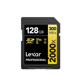 【Lexar 雷克沙】Professional 2000x SDXC UHS-II 128記憶卡 GOLD 系列