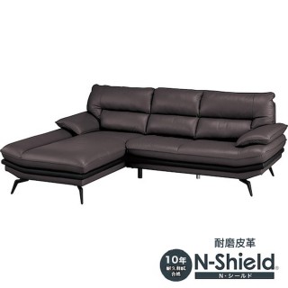 【NITORI 宜得利家居】◎耐磨合成皮革L型沙發 LOZO KD RC N-SHIELD DBR(耐磨合成皮革 L型沙發)