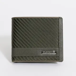 【PLAYBOY】上翻短夾 Power系列(墨綠色)