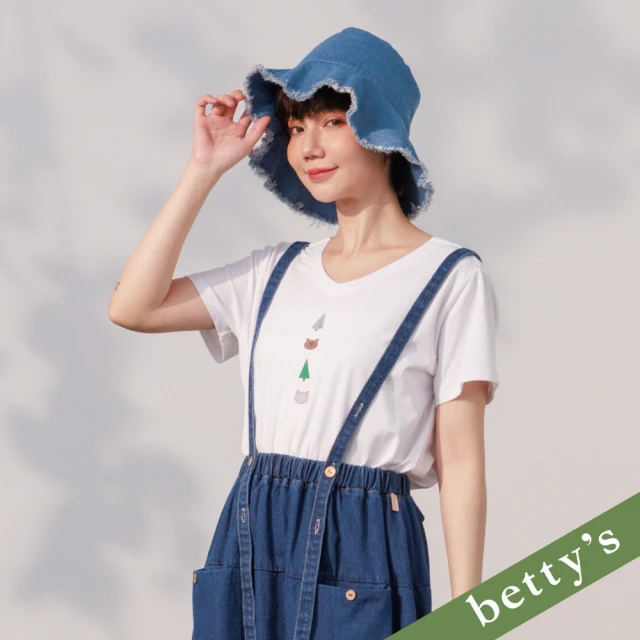 betty’s 貝蒂思 樹與小熊印花挖背T-shirt(白色)