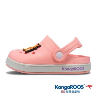 【KangaROOS 美國袋鼠鞋】童鞋 AERO布希鞋 旋轉式後帶可固定 輕量 休閒涼鞋(粉-KK31893)