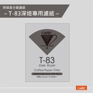 【CAFEC】三洋日本製T83深焙豆專用白色錐形咖啡濾紙 2-4人份 100張 DC4-100W(適用HarioV60濾杯)