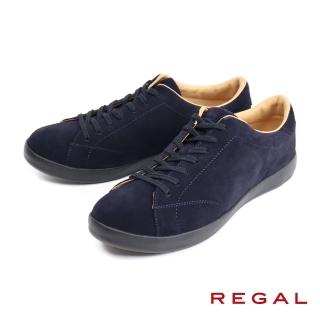 【NAGASHIRO永城皮鞋】REGAL日本簡約復古平底綁帶休閒鞋 海軍藍(57BL-NVYS)
