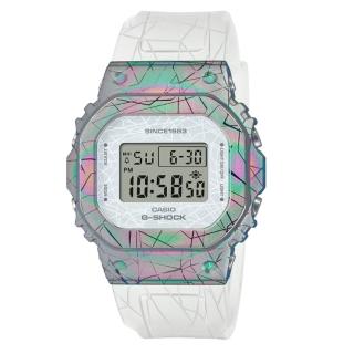 【CASIO 卡西歐】G-SHOCK 40週年限定 探險家之石系列 七彩 方解石 金屬時尚 經典方型 GM-S5640GEM-7 38.4mm