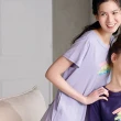 【Wacoal 華歌爾】睡衣-家居系列 M-L彩虹圖案純棉針織洋裝 LWY47731V7(夢幻紫)