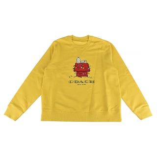 【COACH】Peanuts Snoopy聯名款女裝圓領長袖(黃)