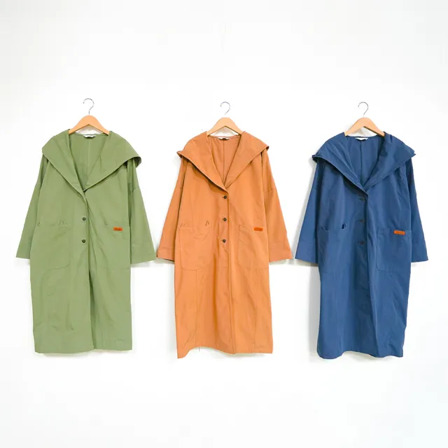 【Dailo】大連帽寬版長袖外套(藍 綠 駝/魅力商品)