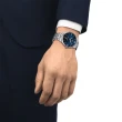 【TISSOT 天梭 官方授權】杜魯爾系列 80小時動力儲存機械腕錶-39mm/藍 母親節 禮物(T1398071104800)