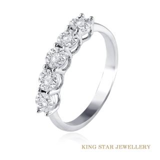 【King Star】K金 天然鑽石戒指 星光(整體視覺效果一克拉)