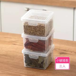 【Dagebeno荷生活】PP材質透明可疊加防潮防塵分裝盒 調味料義大利麵藥材保鮮盒(小號3入)