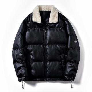 【巴黎精品】現貨+預購 皮衣外套風衣大衣(鋪棉毛領加厚保暖男外套2色p1ar43)