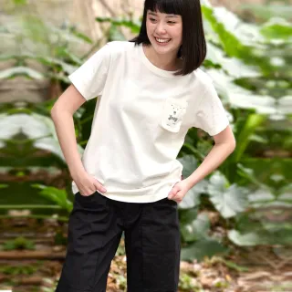 【JEEP】女裝 美式簡約休閒口袋長褲(黑色)