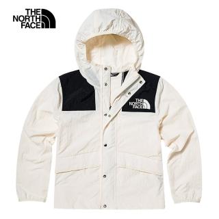 【The North Face 官方旗艦】北面兒童米白色UPF防曬休閒連帽外套｜8756Q4C(抗UV)