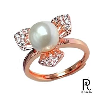 【RJ New York】奢華閃耀珍珠三葉草鋯石戒指(2色可選)