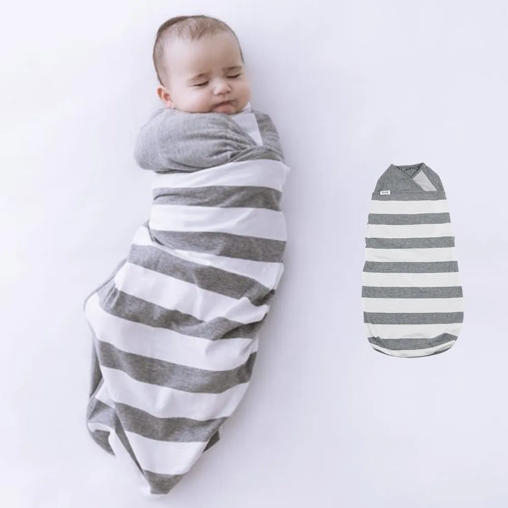 【Swado】靜音好眠包巾睡袋-有機棉款-經典條紋(嬰兒舒眠包巾 新生兒包巾 防踢被)