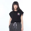 【JEEP】女裝 炫彩LOGO圖騰短袖T恤(黑色)