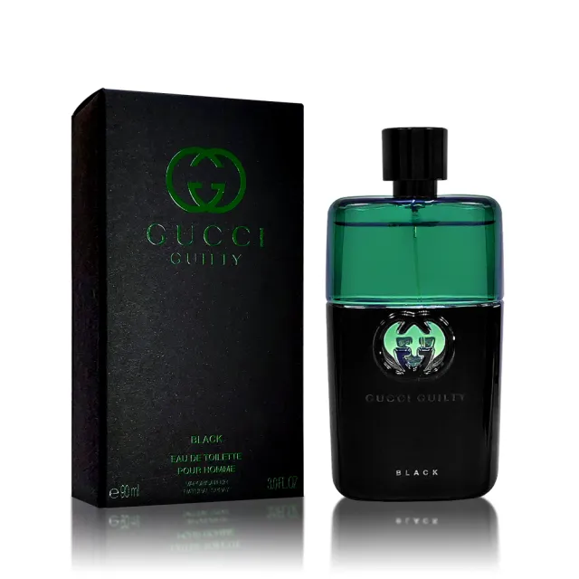 【美品】GUCCI GUILTY BLACK 香水 90ml GUCCI 古馳】Guilty Black 罪愛夜男性淡香水90ML(公司貨) - momo購物網