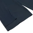 【ILEY 伊蕾】優雅簡約斜紋拼接雪紡寬褲(深藍色；M；1232066770)