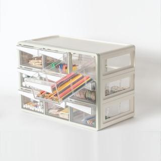 【livinbox 樹德】9格多用途分隔抽屜文具收納盒-1入(置物盒 整理盒 臺灣製)