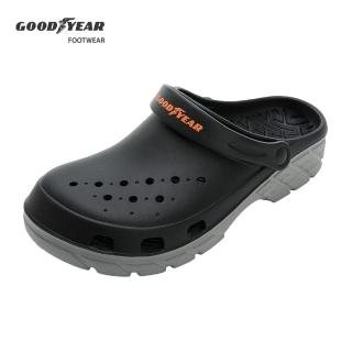 【GOODYEAR 固特異】水陸兩用洞洞鞋鞋-男款/寬楦 緩震 透氣孔 雙色 黑灰(GAMP23380)