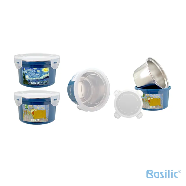 【Basilic 貝喜力克】不鏽鋼餐碗/可拆式食物剪刀組合
