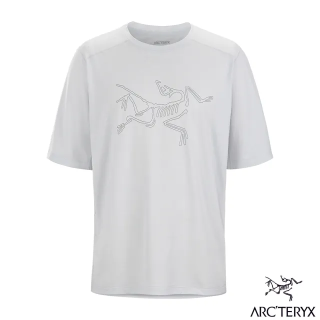 【Arcteryx 始祖鳥官方直營】男 Cormac Logo 快乾短袖圓領衫(空氣雜灰)