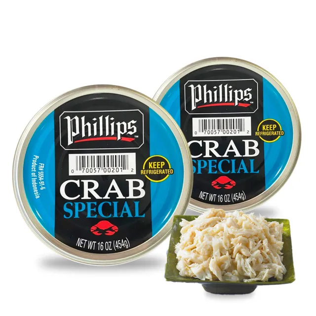Phillips】蟹身白肉454g x2入組(藍泳蟹新鮮開罐料理) - momo購物網
