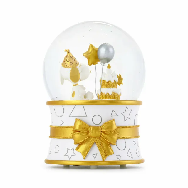 【JARLL 讚爾藝術】Snoopy史努比生日水晶球音樂盒(生日禮物  情人禮物)