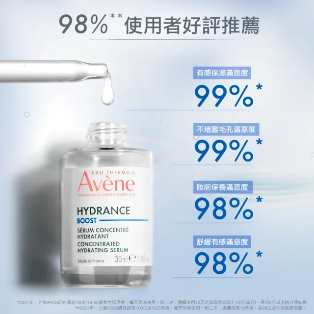 【Avene 雅漾官方直營】瞬透保濕精萃30ml(保濕精華液)