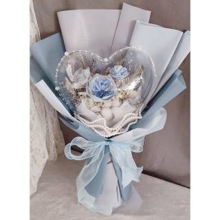 【OSTARA FLORIST 奧斯塔拉花藝】愛心波波球(永生花材、永生玫瑰、索拉玫瑰、永生配材、波波球)