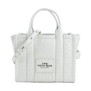 【MARC JACOBS 馬克賈伯】THE CROC-EMBOSSED MINI TOTE鱷魚紋兩用托特包(迷你/白)