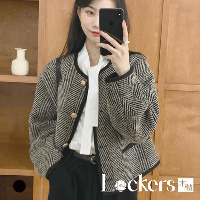 【Lockers 木櫃】春季復古高級小香風短版外套 L112021306(短版外套)