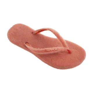 【havaianas 哈瓦仕】拖鞋 女鞋 夾腳拖 Slim Plush 珊瑚粉 4148211-1742W(哈瓦士)