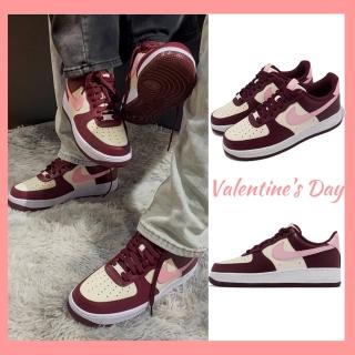 【NIKE 耐吉】Air Force 1 07 男鞋 酒紅 粉紅 AF1 情人節 Valentines Day 休閒鞋(FD9925-161)