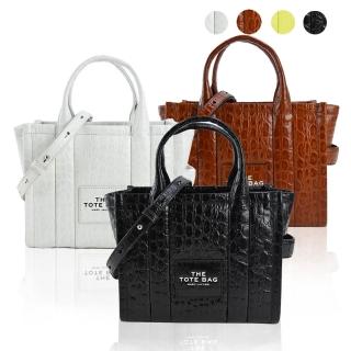 【MARC JACOBS 馬克賈伯】THE CROC-EMBOSSED MINI TOTE鱷魚紋兩用托特包(迷你/多色選)