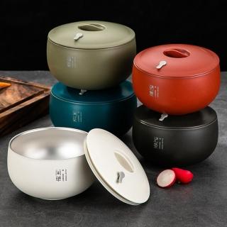 【KOTI 日安生活】日式316不銹鋼雙層隔熱碗附蓋12cm/400ml(真空保溫防燙碗/露營/防摔)